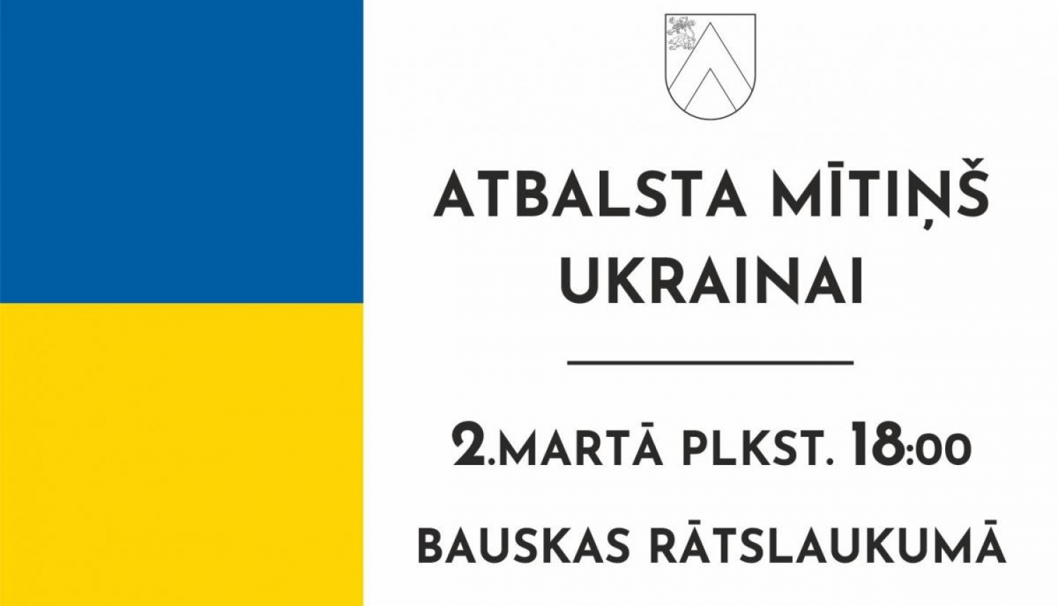 Atbalsta mītiņš Ukrainai Bauskas Rātslaukumā