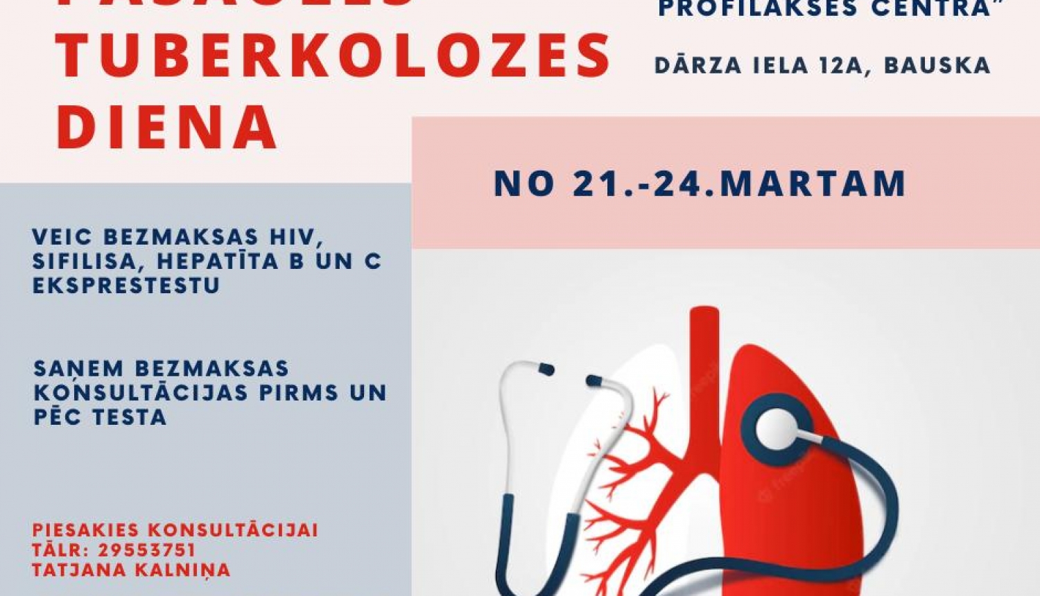 24.martā pasaulē tiek atzīmēta Pasaules tuberkulozes diena